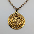 Chanel CC Logo Gold Pendant First Era Vintage