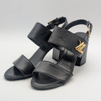 Louis Vuitton Horizon Line Black Leather Sandals
