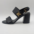 Louis Vuitton Horizon Line Black Leather Sandals — view 2