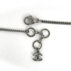 Chanel CC Logo Rhinestone Necklace Star Shooting Silver Plated Black — view 3