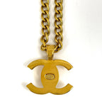 Chanel CC Logo Chain Necklace Turnlock Gold Plated — view 2