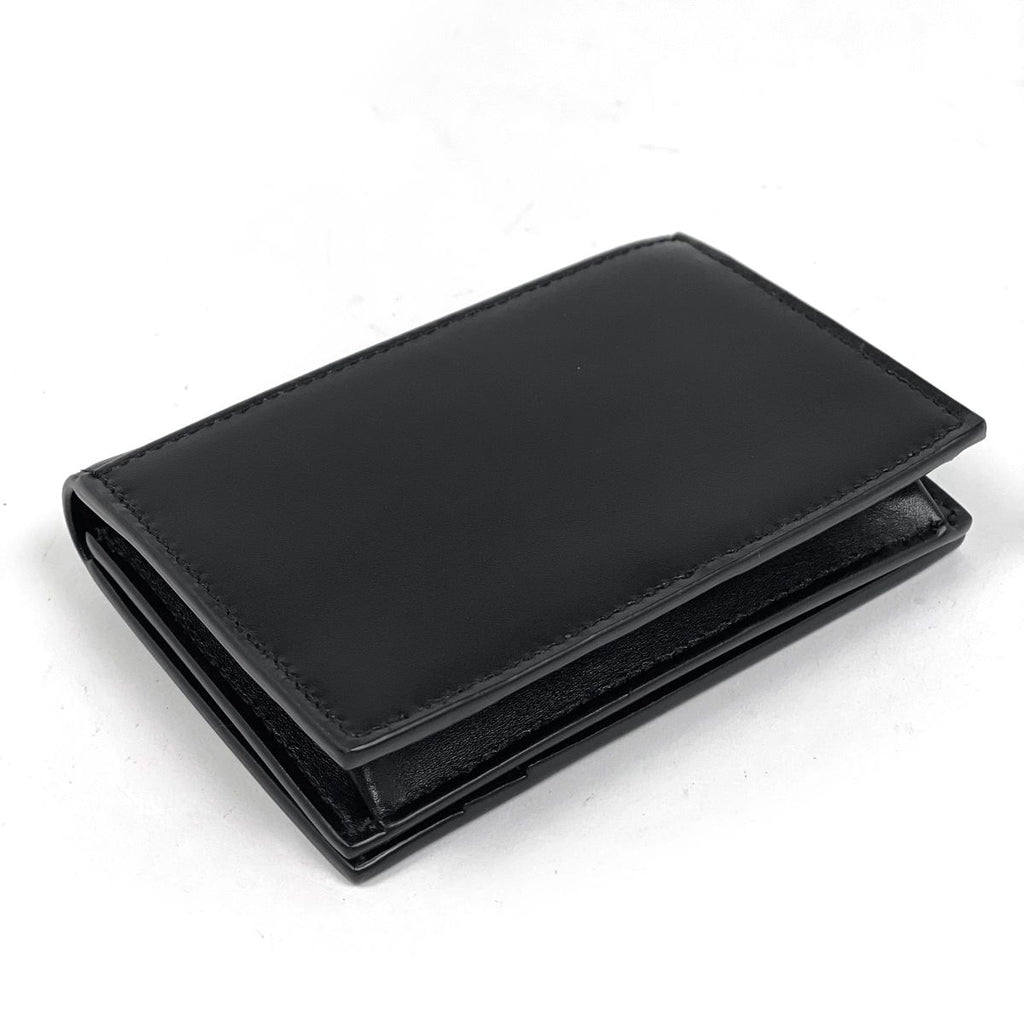 Saint Laurent Paris Logo Card Case Business Holder Leather Black — view 2