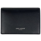 Saint Laurent Paris Logo Card Case Business Holder Leather Black