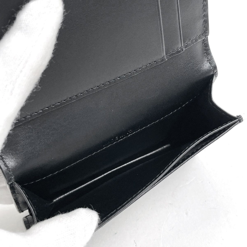 Saint Laurent Paris Logo Card Case Business Holder Leather Black — view 6