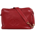 Chanel CC Logo Chain Shoulder Bag Caviar Leather