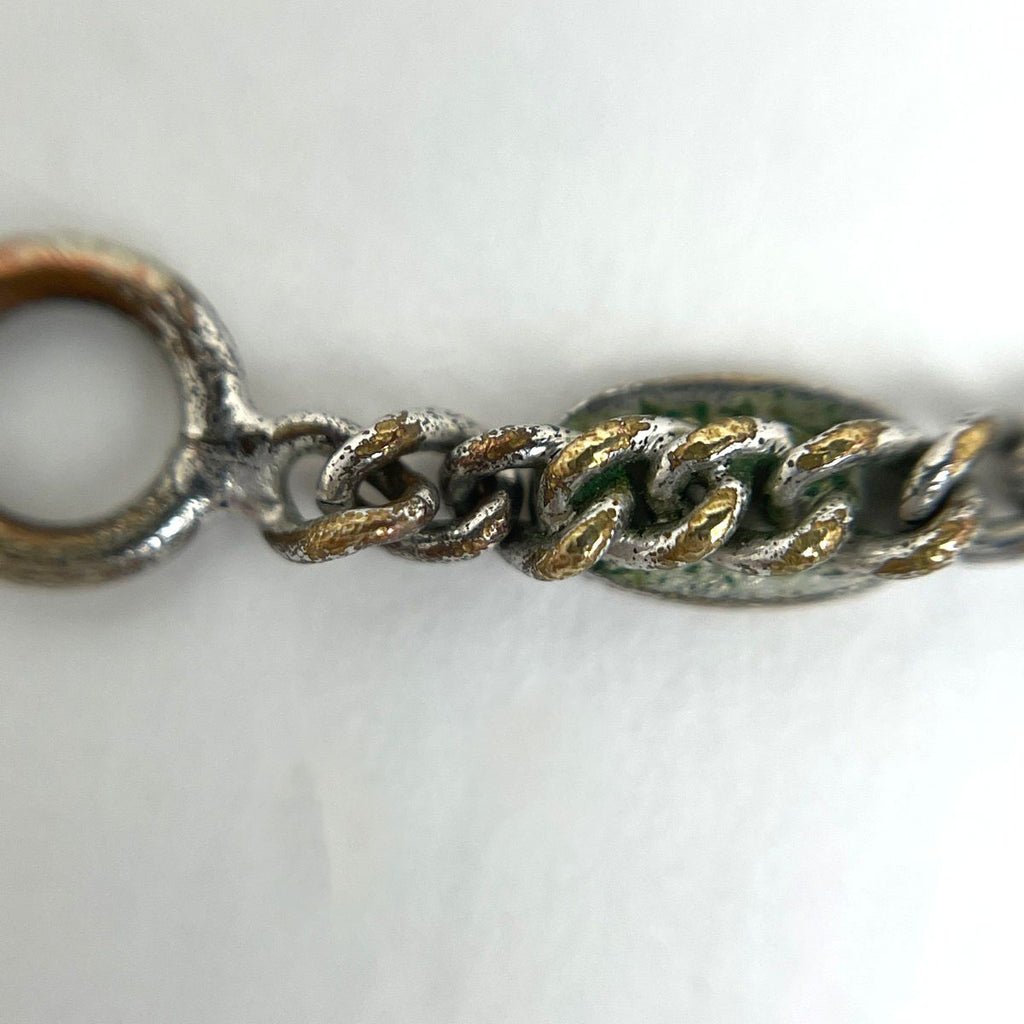 Chanel CC Logo Rhinestone Necklace Silver Plated — view 5