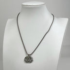 Chanel CC Logo Rhinestone Necklace Silver Plated — view 7