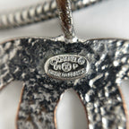 Chanel CC Logo Rhinestone Necklace Silver Plated — view 6