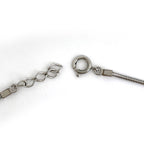 Chanel CC Logo Rhinestone Necklace Silver Plated — view 3