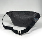 Gucci Jumbo GG Belt Bag Waist Pouch Pattern Leather Black — view 2