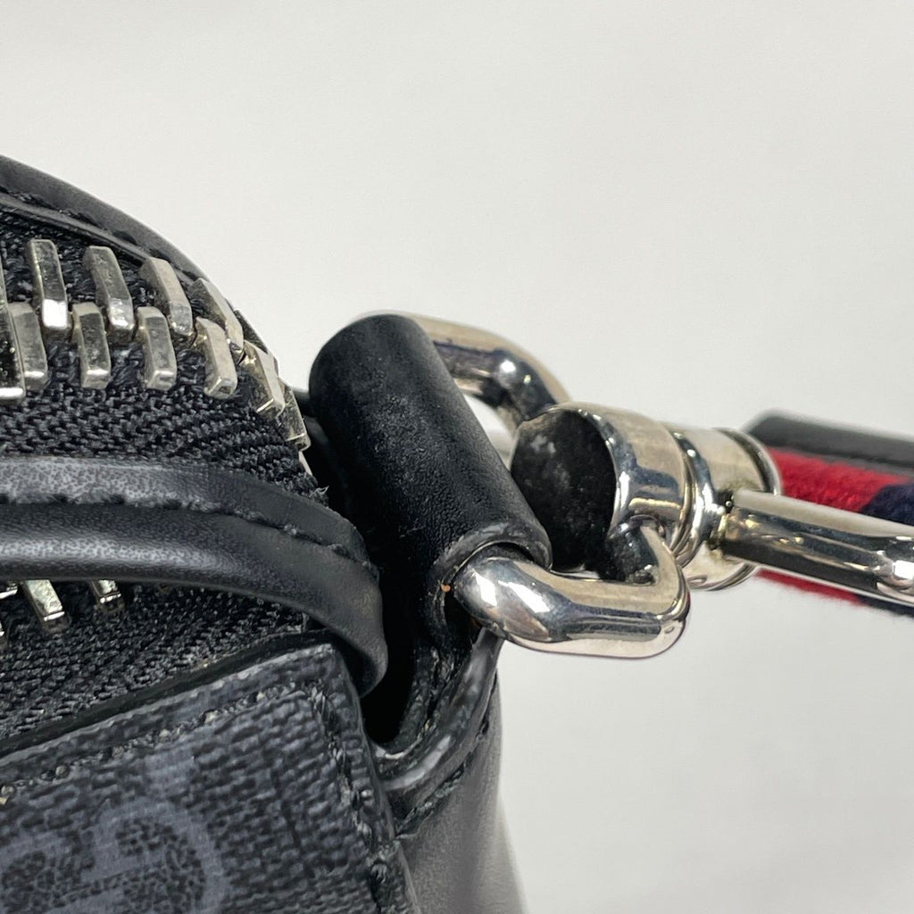 Gucci Small Messenger Bag Sherry Line Web GG Supreme Black — view 4