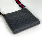 Gucci Small Messenger Bag Sherry Line Web GG Supreme Black — view 2