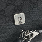 Gucci Horsebit Chain Shoulder Bag GG Pattern Canvas Black — view 4