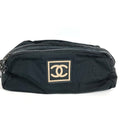 Chanel Second Bag CC Logo Nylon Canvas Black
