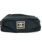 Chanel Second Bag CC Logo Nylon Canvas Black