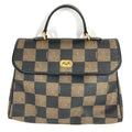 Fendi Handbag Pecan Logo Leather Brown