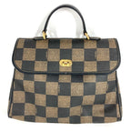 Fendi Handbag Pecan Logo Leather Brown