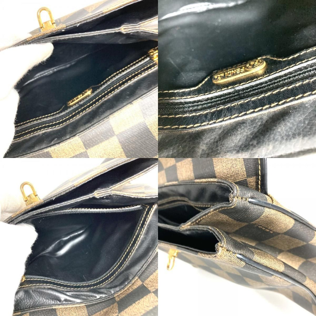 Fendi Handbag Pecan Logo Leather Brown — view 9