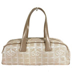 Chanel Boston Bag New Travel Line Leather Nylon Beige