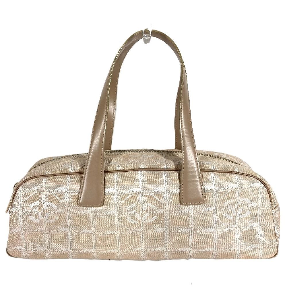 Chanel Boston Bag New Travel Line Leather Nylon Beige