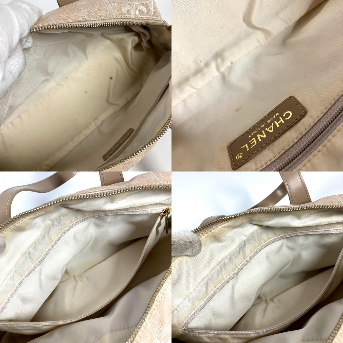 Chanel Boston Bag New Travel Line Leather Nylon Beige — view 8