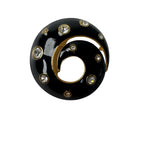 Dior Vintage Brooch Black Spiral