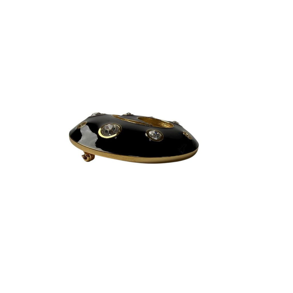 Dior Vintage Brooch Black Spiral — view 2