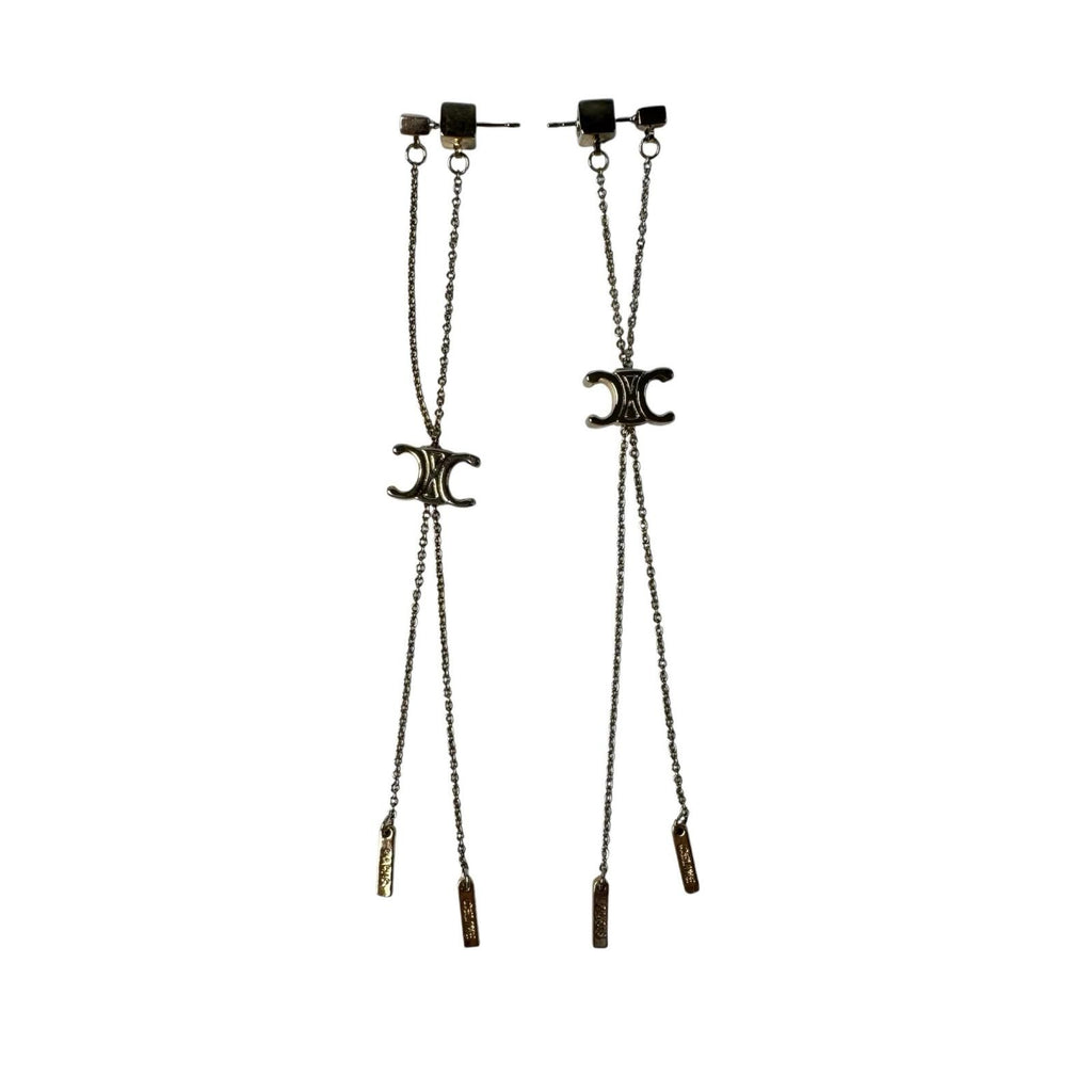 Celine Triomphe Long Chain Earrings — view 2