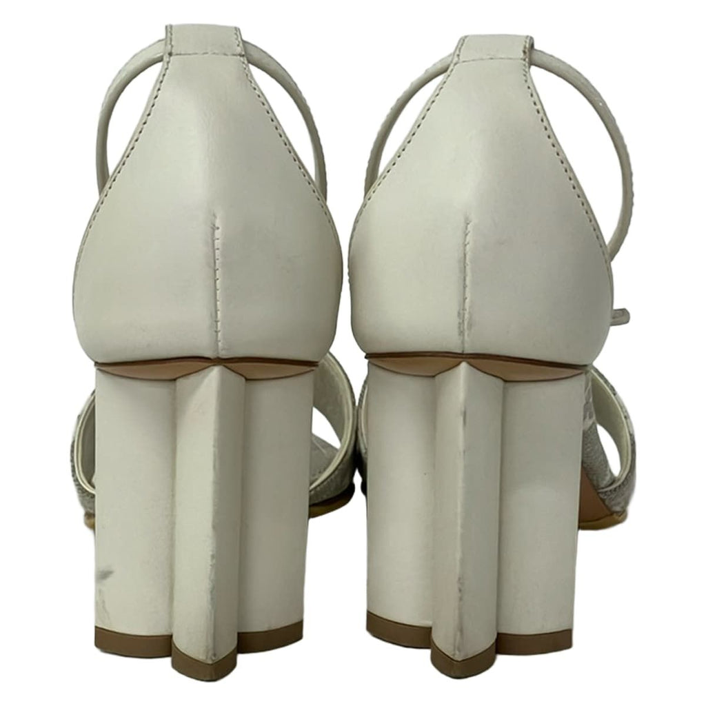 Louis Vuitton Sandals 36 Silhouette Line Gray Ivory Monogram Leather — view 3