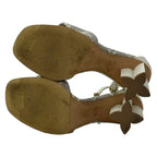 Louis Vuitton Sandals 36 Silhouette Line Gray Ivory Monogram Leather — view 4