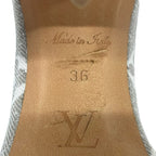 Louis Vuitton Sandals 36 Silhouette Line Gray Ivory Monogram Leather — view 6