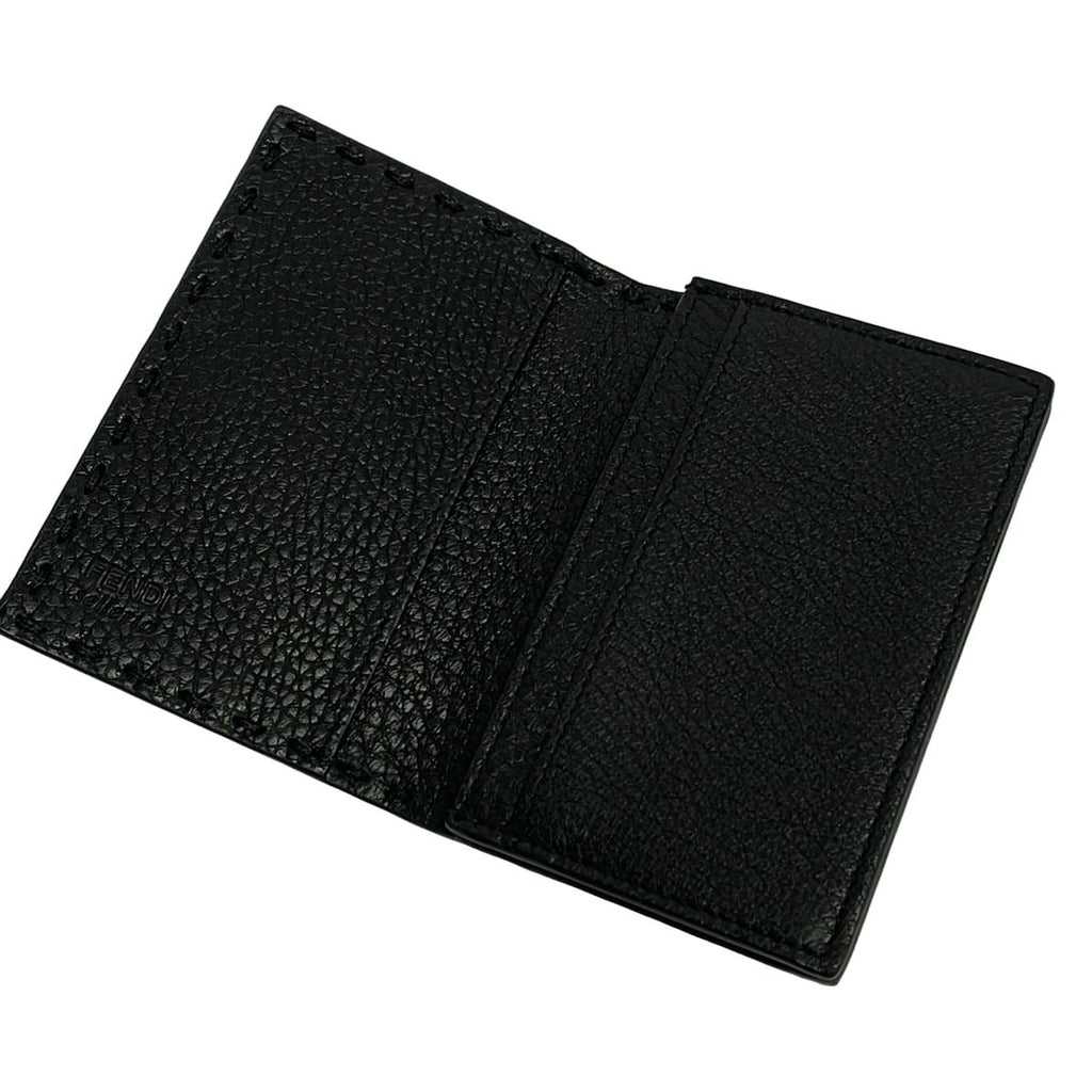 Fendi Business Card Holder Black Leather — view 3