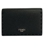 Fendi Business Card Holder Black Leather