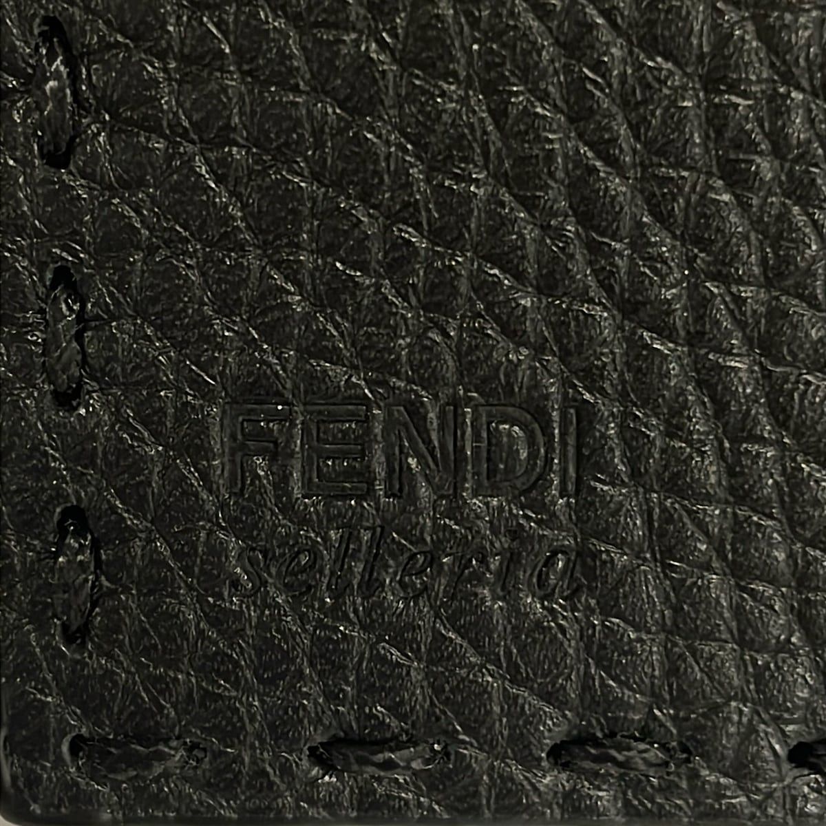 Fendi Business Card Holder Black Leather — view 4