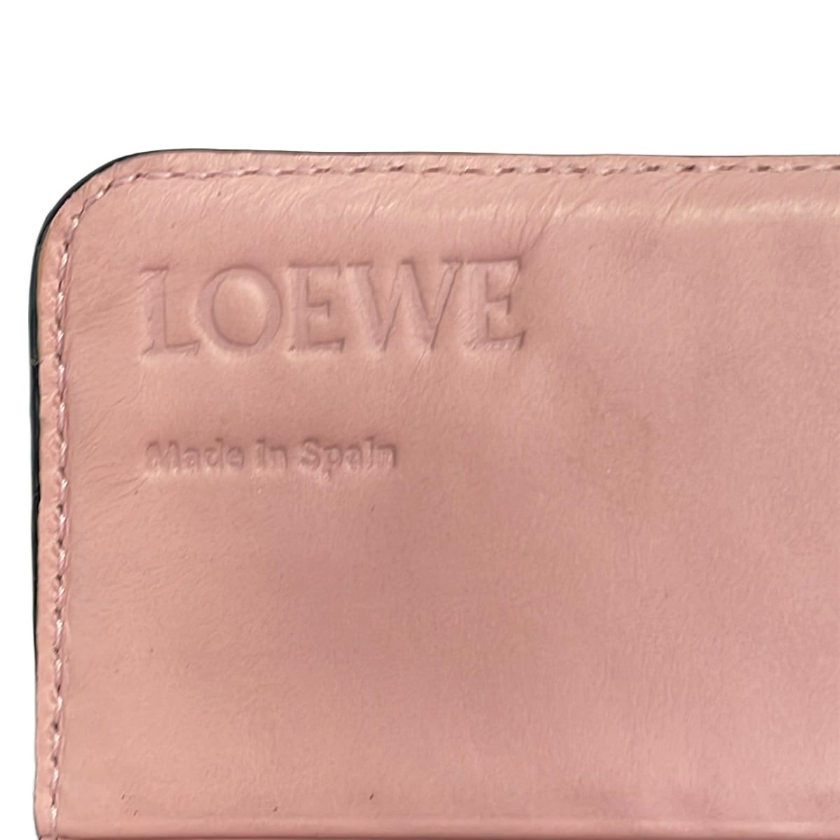 Loewe Wallet Repeat Anagram Continental Pink Embossed Leather — view 6