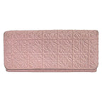 Loewe Wallet Repeat Anagram Continental Pink Embossed Leather