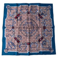 Hermes Carre 45 Blue Mors Et Gourmettes Vichy Scarf