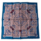Hermes Carre 45 Blue Mors Et Gourmettes Vichy Scarf