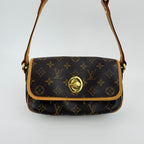 Louis Vuitton Tikal PM Shoulder Bag Monogram Canvas Leather Brown Gold Vintage — view 2