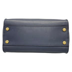Fendi Handbag Peekaboo Iconic Small Dark Navy Inside Zucca Pattern Leather — view 5