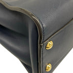 Fendi Handbag Peekaboo Iconic Small Dark Navy Inside Zucca Pattern Leather — view 6