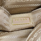 Prada Shoulder Bag Leather Light Pink Gold Strap Removable — view 9