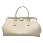 Prada Handbag Ivory Kiss Lock Leather — view 3