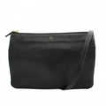 Celine Trio Shoulder Bag Leather Black