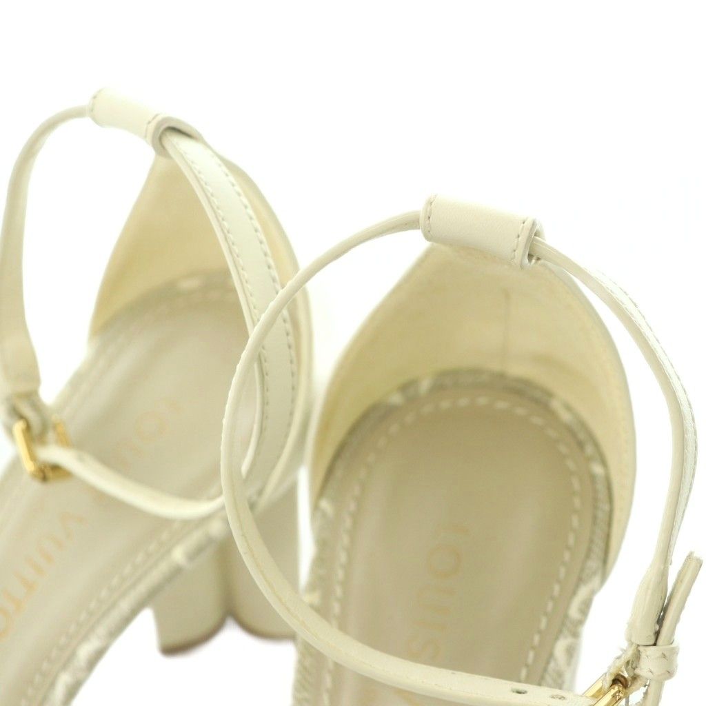 Louis Vuitton Silhouette Line Monogram Denim Strap Sandals Ankle Square — view 5