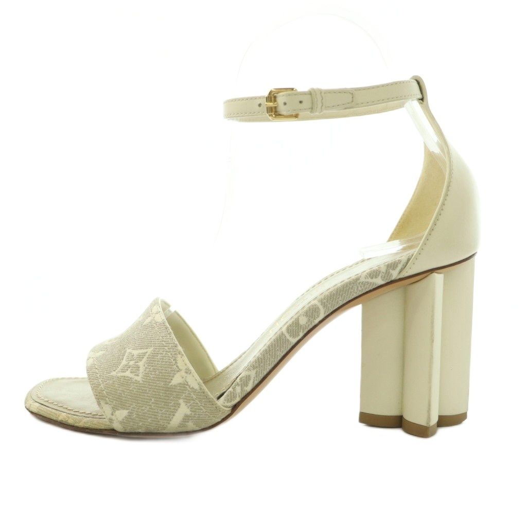Louis Vuitton Silhouette Line Monogram Denim Strap Sandals Ankle Square — view 2