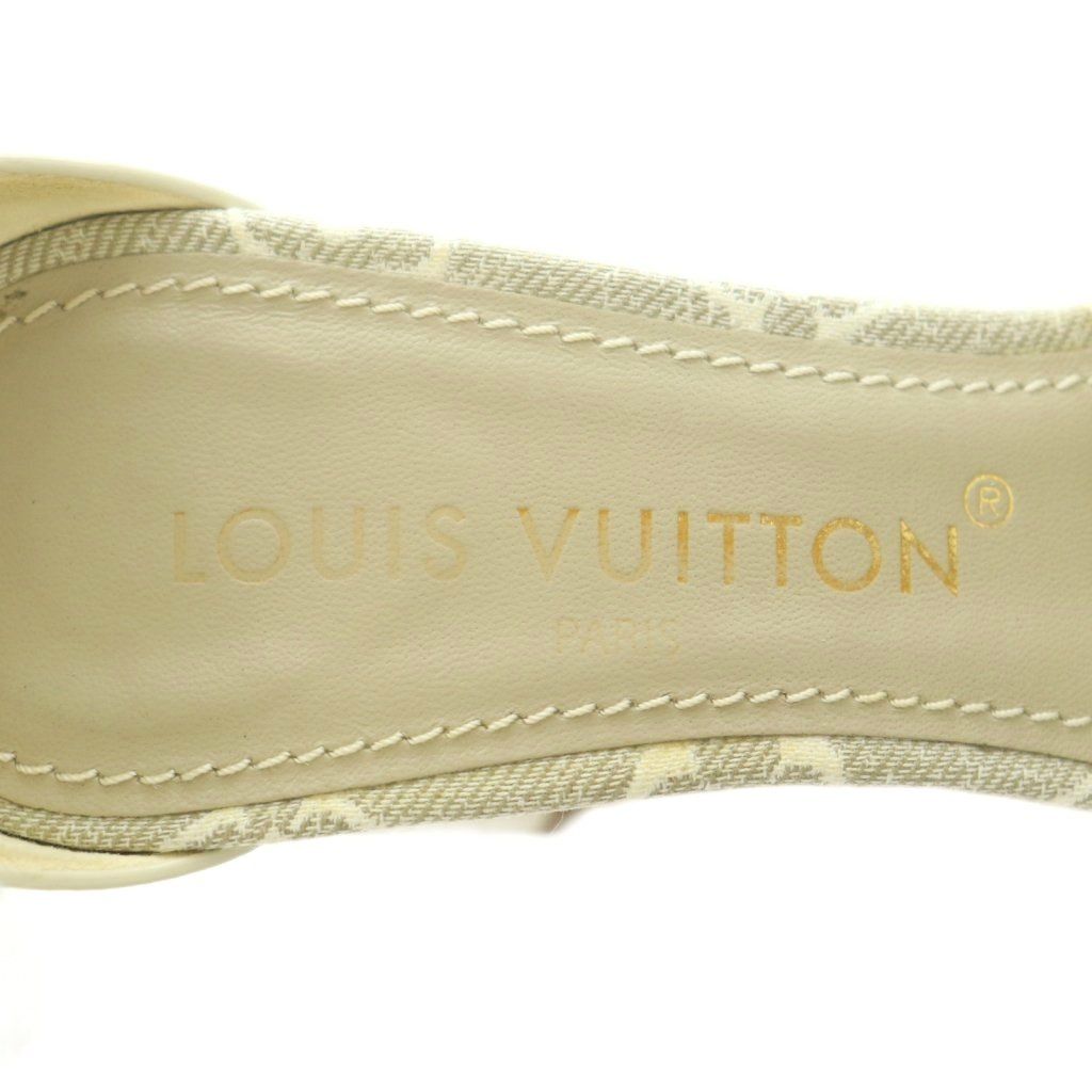 Louis Vuitton Silhouette Line Monogram Denim Strap Sandals Ankle Square — view 7