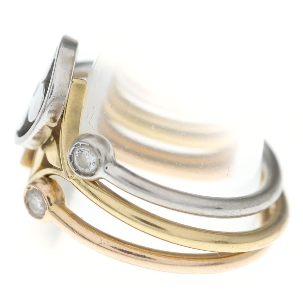 Louis Vuitton Monogram Idylle Trinity Ring Triple Strand 18k Yellow Gold WG PG — view 4