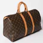 Louis Vuitton Monogram Keepall 45 Boston Bag Vachetta Leather Brown Gold — view 3