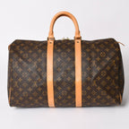 Louis Vuitton Monogram Keepall 45 Boston Bag Vachetta Leather Brown Gold — view 2